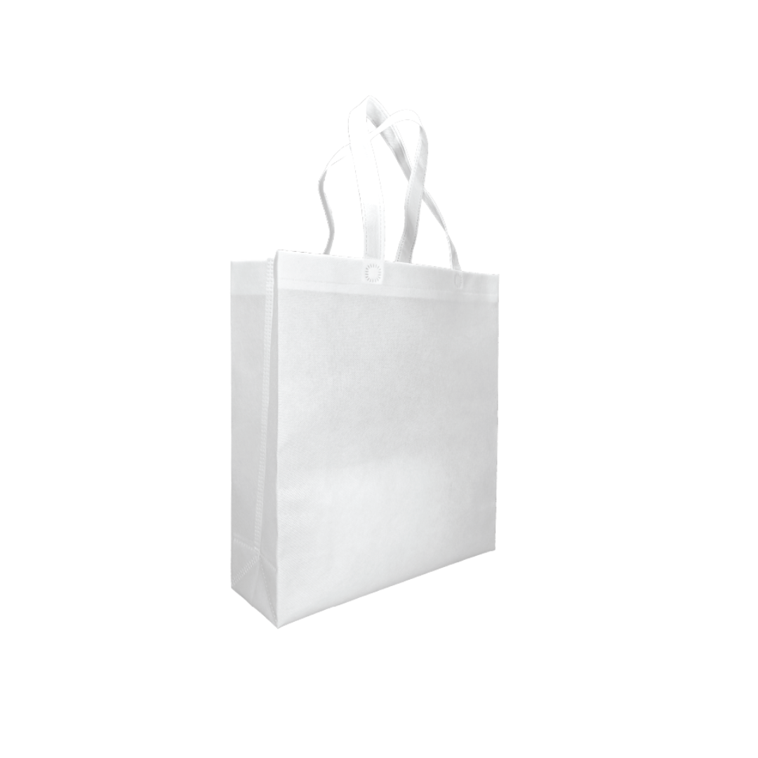MEDIUM | Non Woven Bag - Portrait - 35 x 40 x 12 cm - 90gsm | White