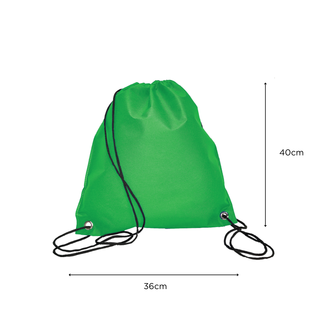 Non Woven Drawstring Bag - 36 x 40 cm - 90gsm | Green - Image 2