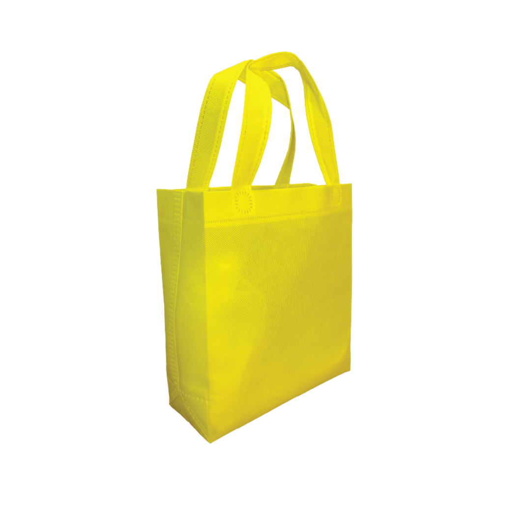 SMALL | Non Woven Bag - Portrait - 20 x 23 x 8 cm - 90gsm | Yellow