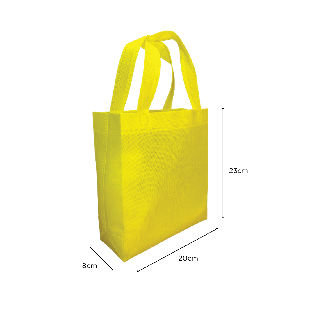 SMALL | Non Woven Bag - Portrait - 20 x 23 x 8 cm - 90gsm | Yellow - Image 2