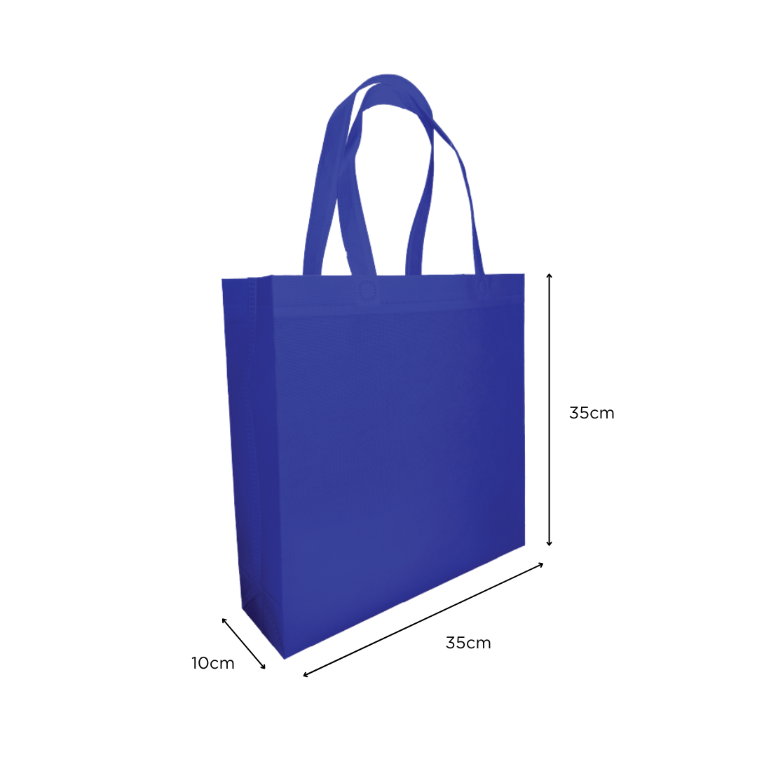 SQUARE | Non Woven Bag - Square - 35 x 35 x 10 cm - 90gsm | Royal Blue - Image 2