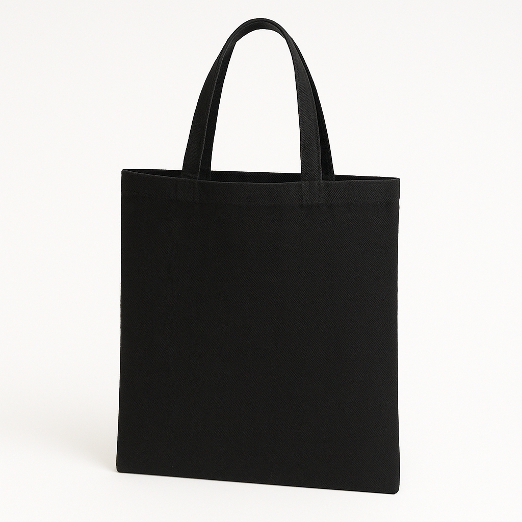 Lightweight Canvas Tote Bag - Portrait - 38 × 42 cm - 5oz | Black