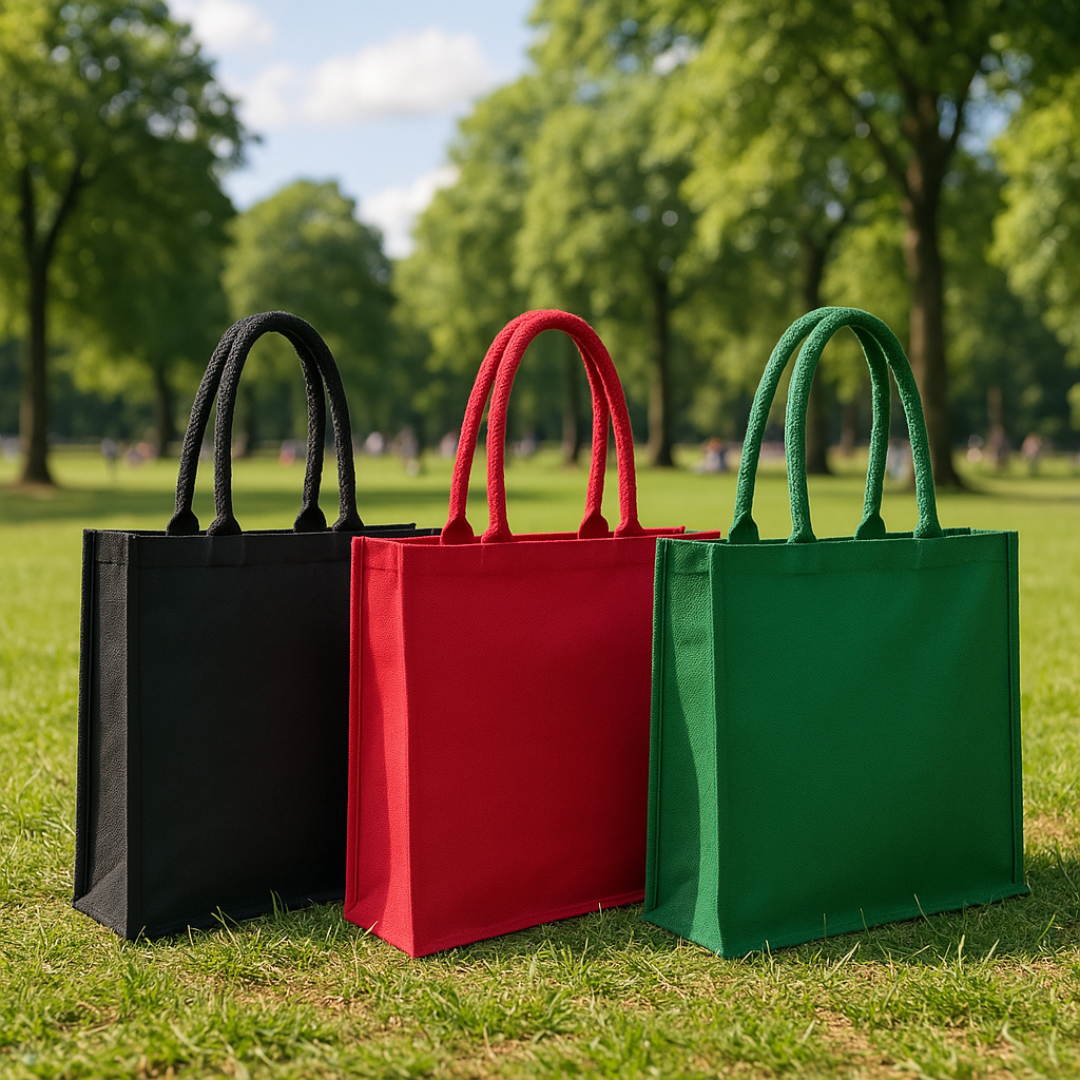 SOLID | Laminated Canvas Tote Bag - Landscape - 41 × 35 × 15 cm - 10oz | Black - Image 2