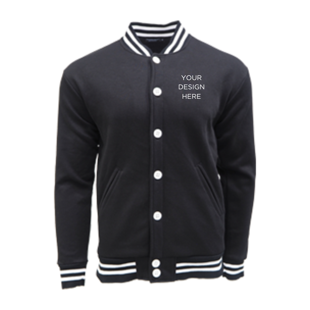 CREW | Varsity Jacket - 60% Cotton 40% Polyes - Crossrunner | Black