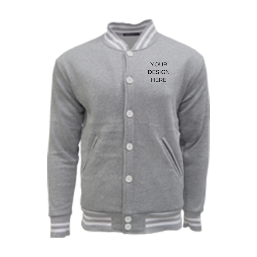 CREW | Varsity Jacket - 60% Cotton 40% Polyes - Crossrunner | Sport Grey