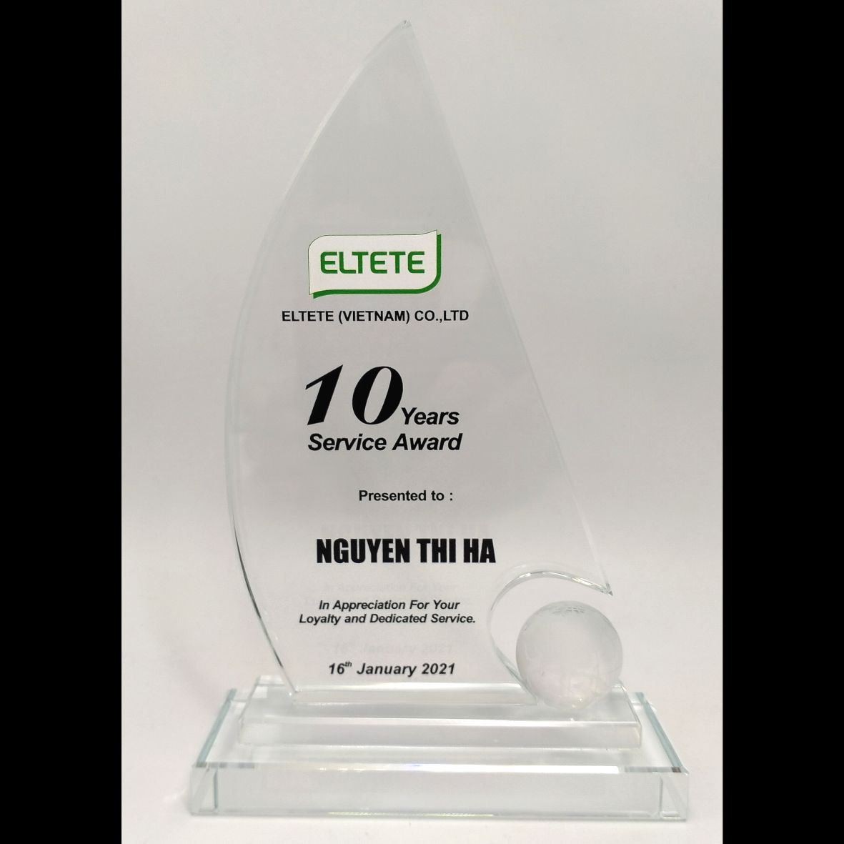Celestia Sail Crystal Plaque 11*5*17.5cm - Image 5