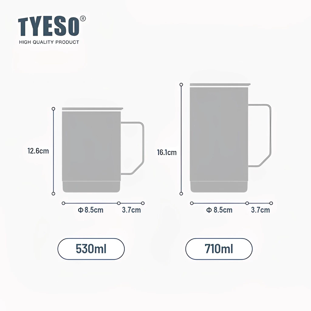 TYESO Thermal Coffee Cup With Side Handle (710ml) Orange - Image 4