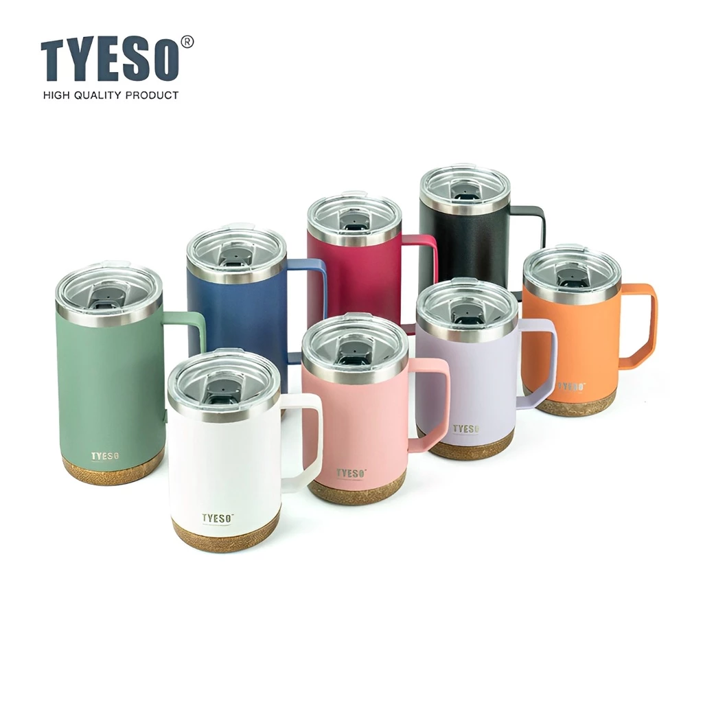 TYESO Thermal Coffee Cup With Side Handle (710ml) Orange - Image 5