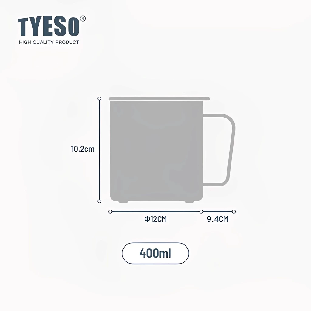 TYESO Hot And Cold Stainless Steel Insulated Thermal Coffee Cup (400ml) Black - Image 2