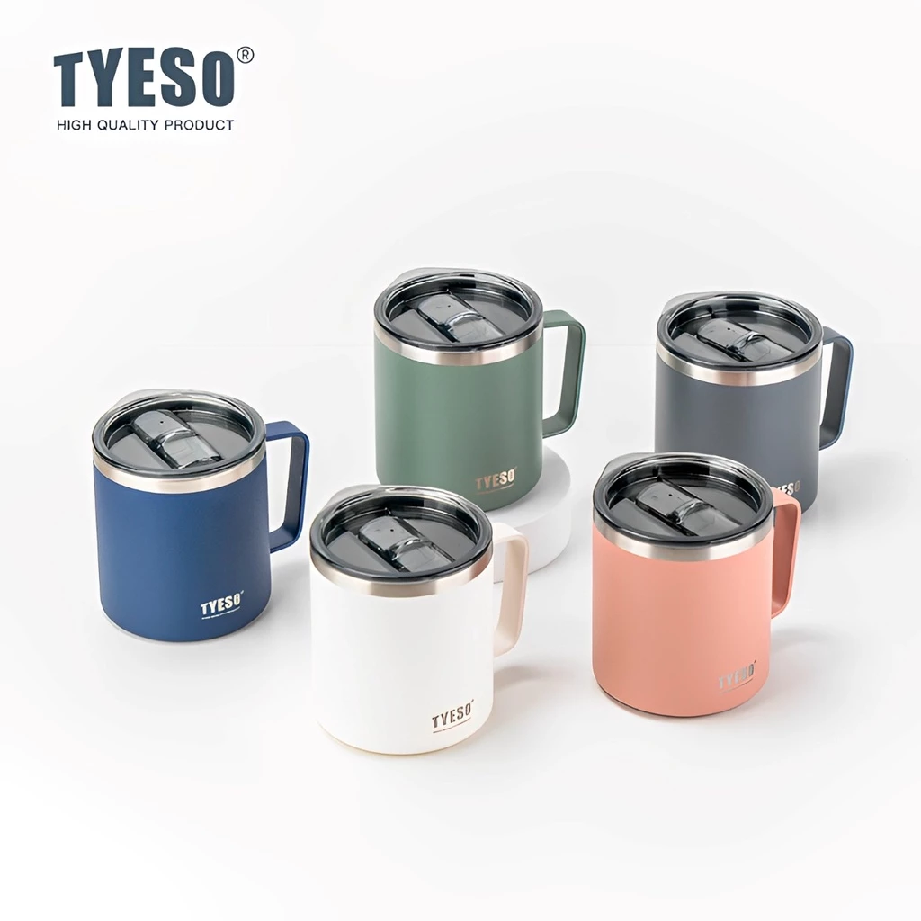 TYESO Hot And Cold Stainless Steel Insulated Thermal Coffee Cup (400ml) Black - Image 3