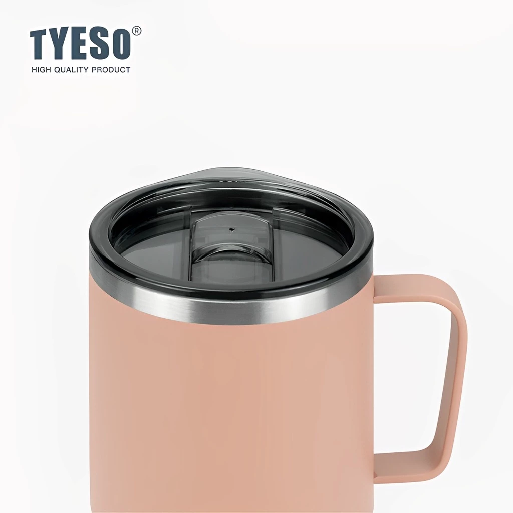TYESO Hot And Cold Stainless Steel Insulated Thermal Coffee Cup (400ml) Black - Image 4