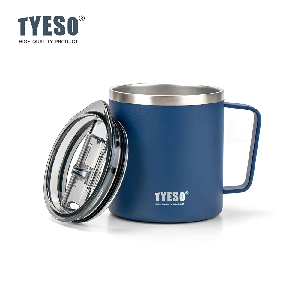 TYESO Hot And Cold Stainless Steel Insulated Thermal Coffee Cup (400ml) Black - Image 5