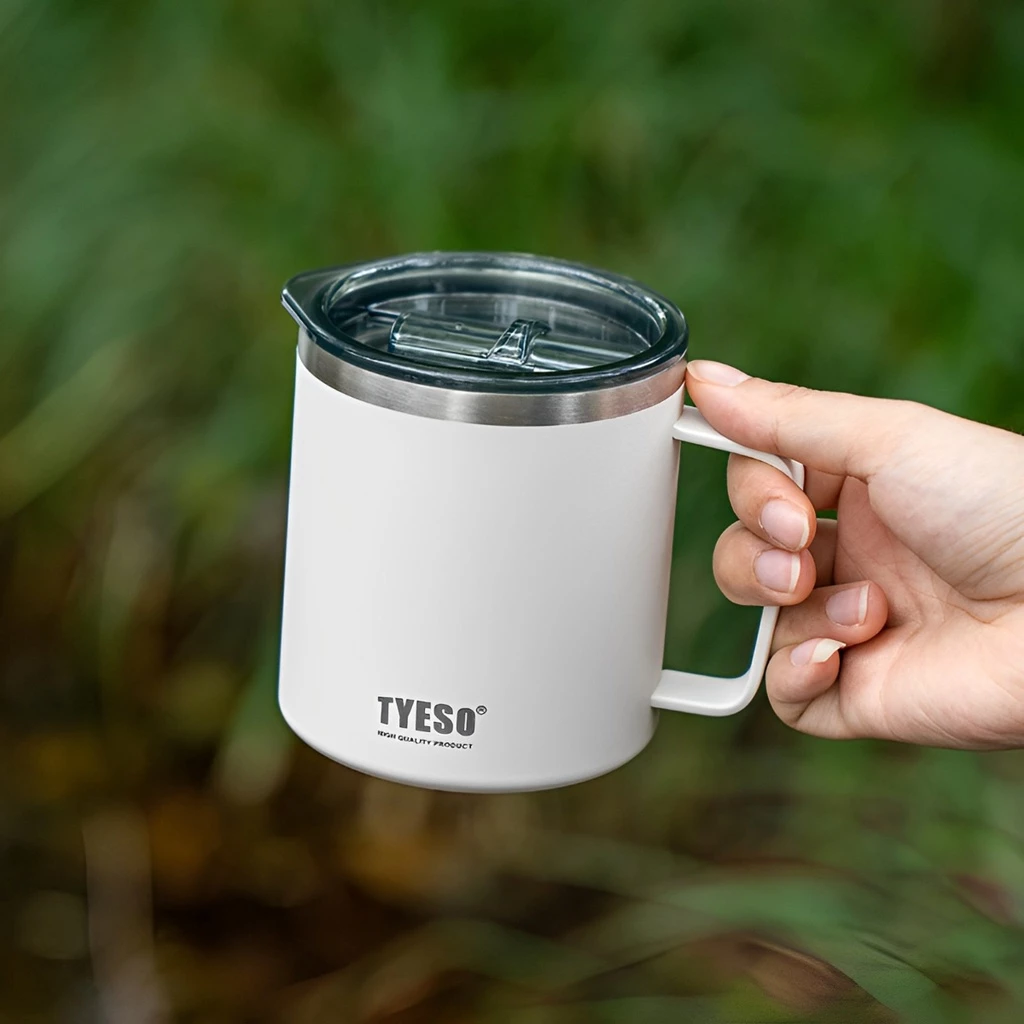 TYESO Hot And Cold Stainless Steel Insulated Thermal Coffee Cup (400ml) Black - Image 7