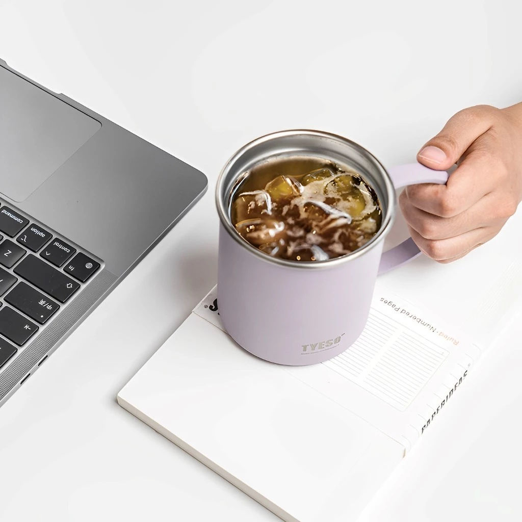 TYESO Hot And Cold Stainless Steel Insulated Thermal Coffee Cup Mug (473ml) White - Image 7
