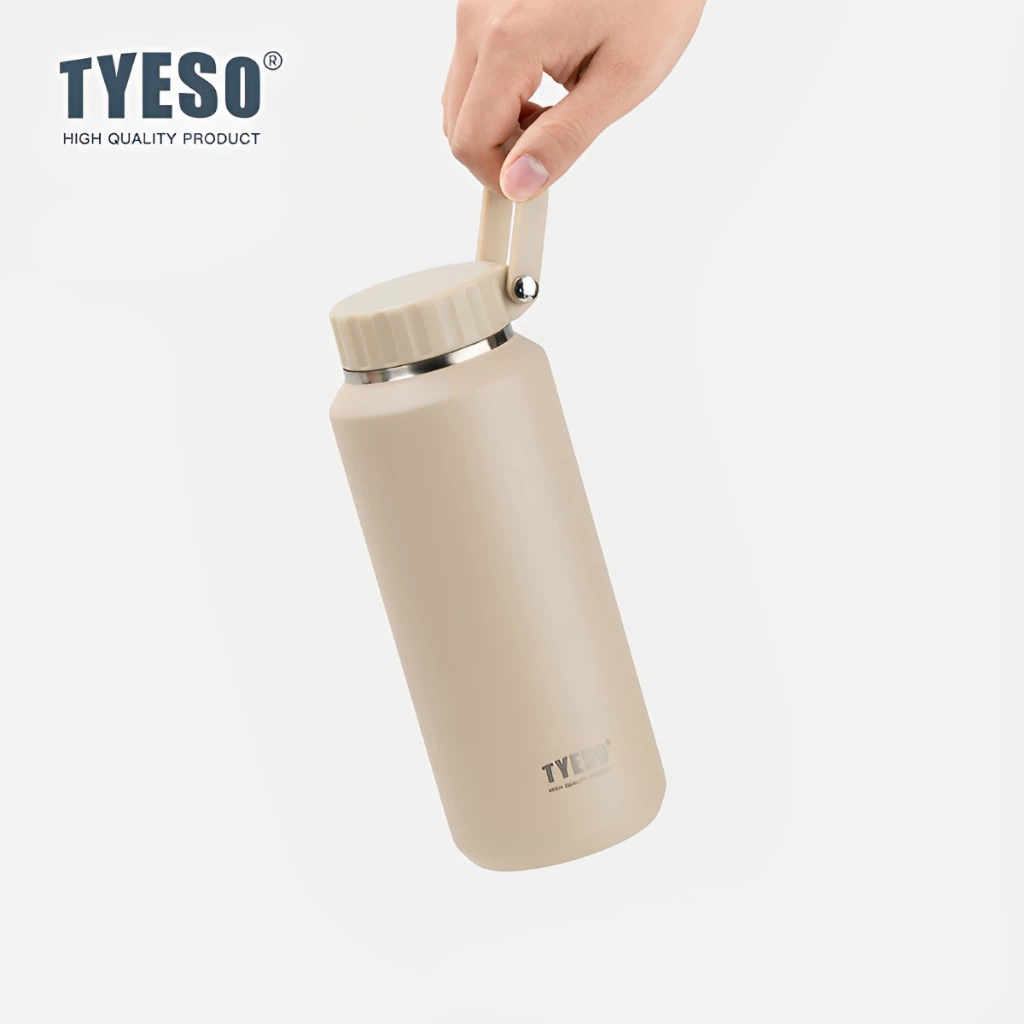 TYESO Vacuum Insulated Tumbler Bottle With Handle (500ml) Grey - Image 4