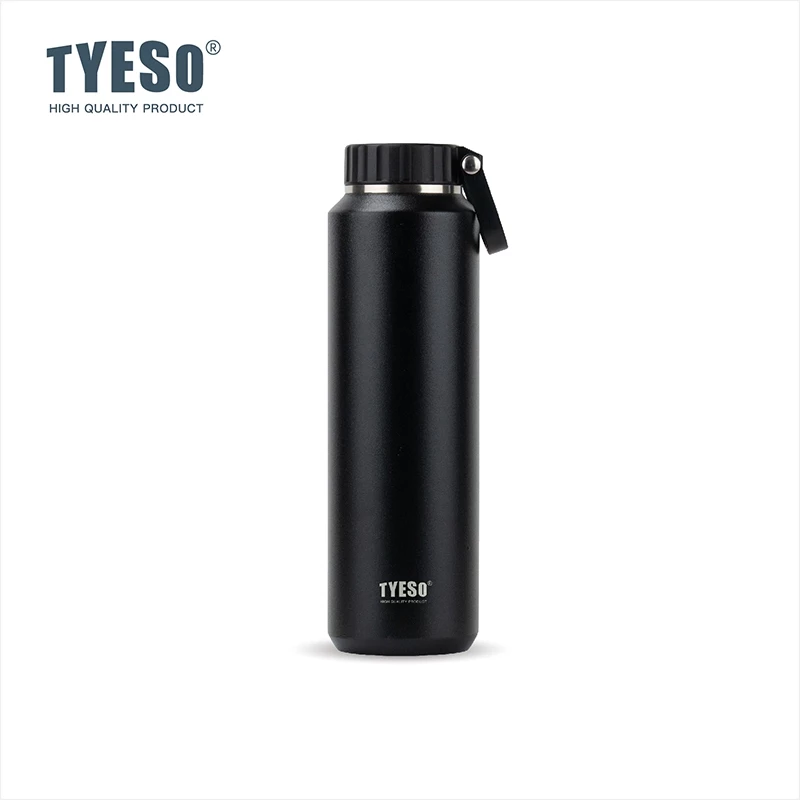 TYESO Vacuum Insulated Tumbler Bottle With Handle (710ml) Black