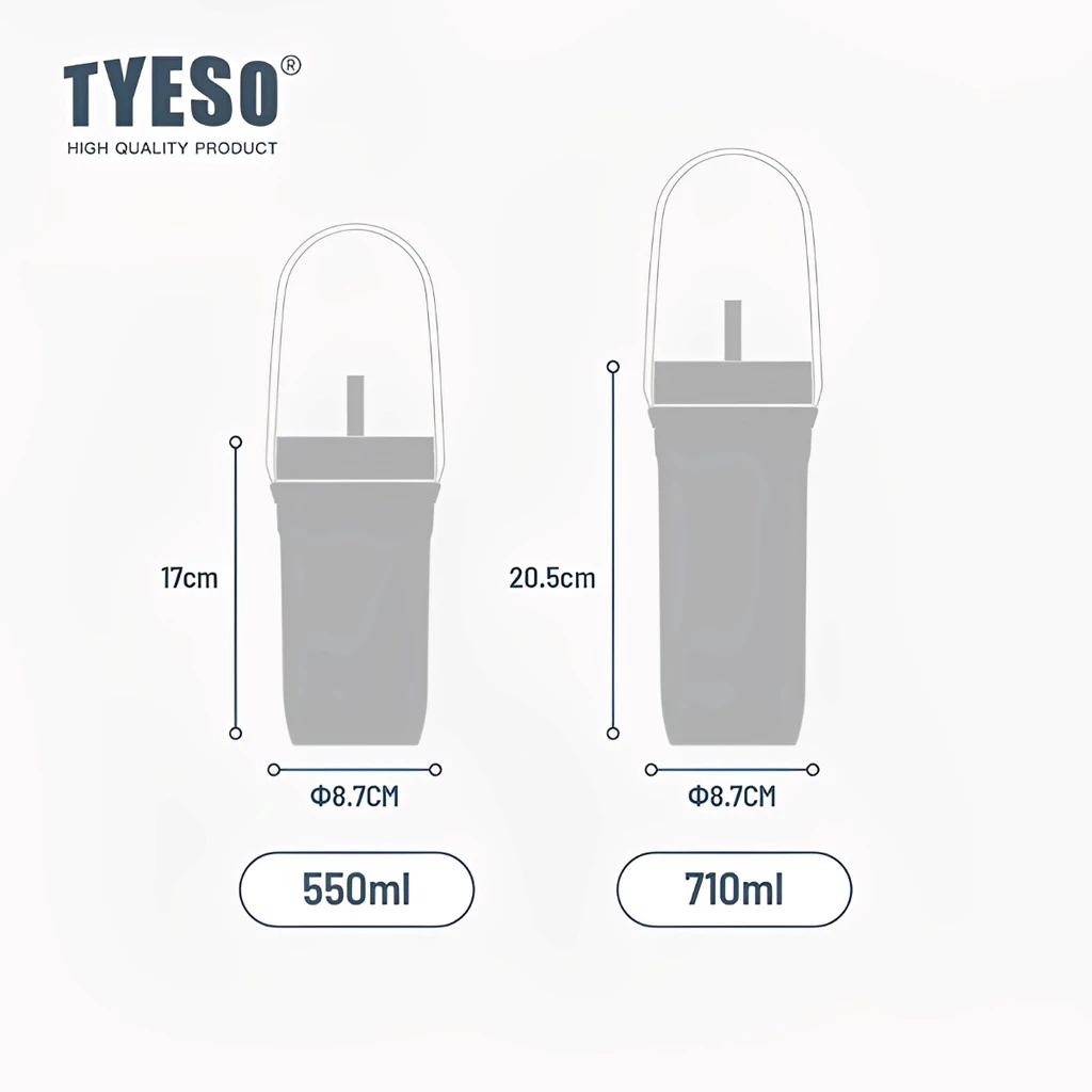 TYESO Vacuum Insulated Tumbler With Straw Handle (710ml) White - Image 3