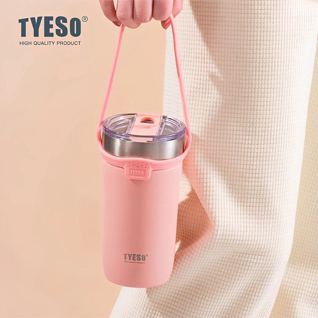 TYESO Vacuum Insulated Tumbler With Straw Handle (710ml) White - Image 6