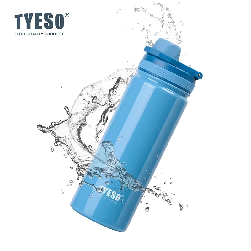 TYESO Vacuum Insulated Tumbler Sport Bottle (600ml) Blue - Image 6