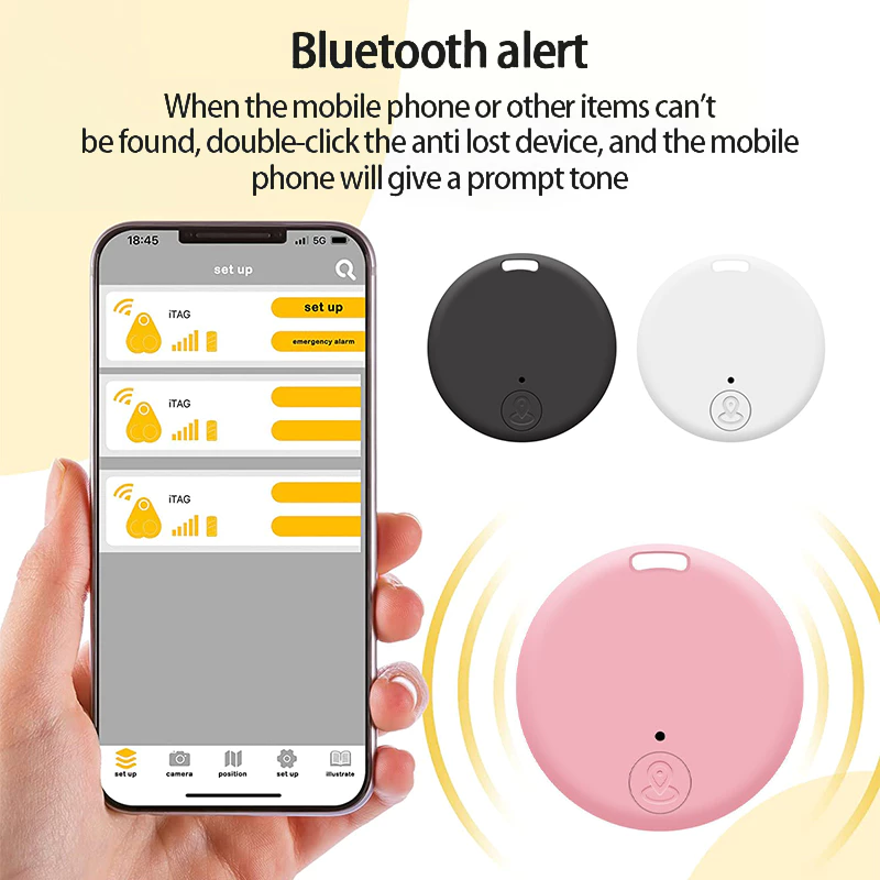 Smart Bluetooth Tracker – Wireless Anti-Loss Device for Keys, Pets, Bags & Wallets (iOS & Android)