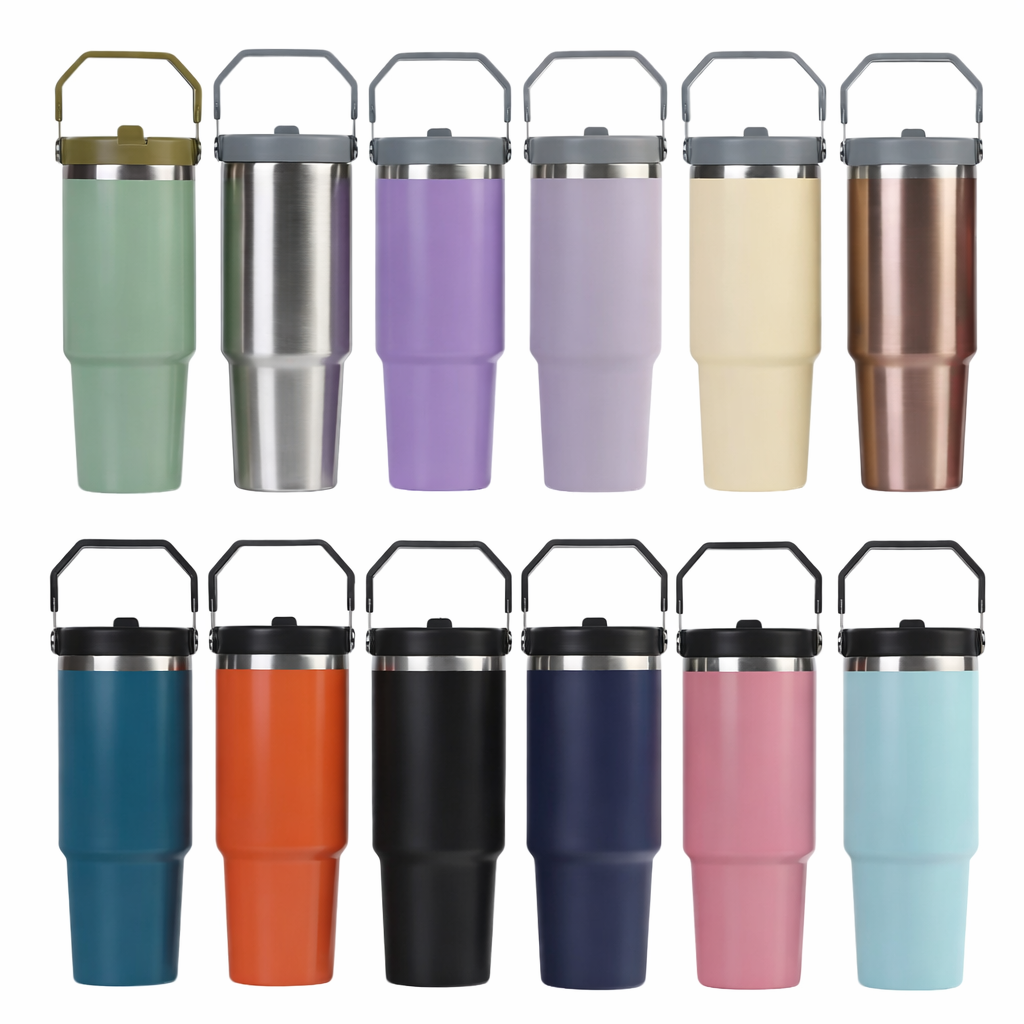 THERMOVA Stainless Steel Tumbler with Handle (890ml | Black ) - Image 6