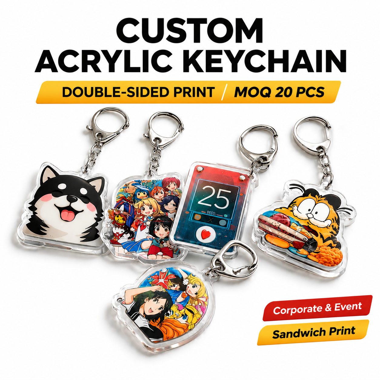 Custom Acrylic Keychain 5cm O-Ring