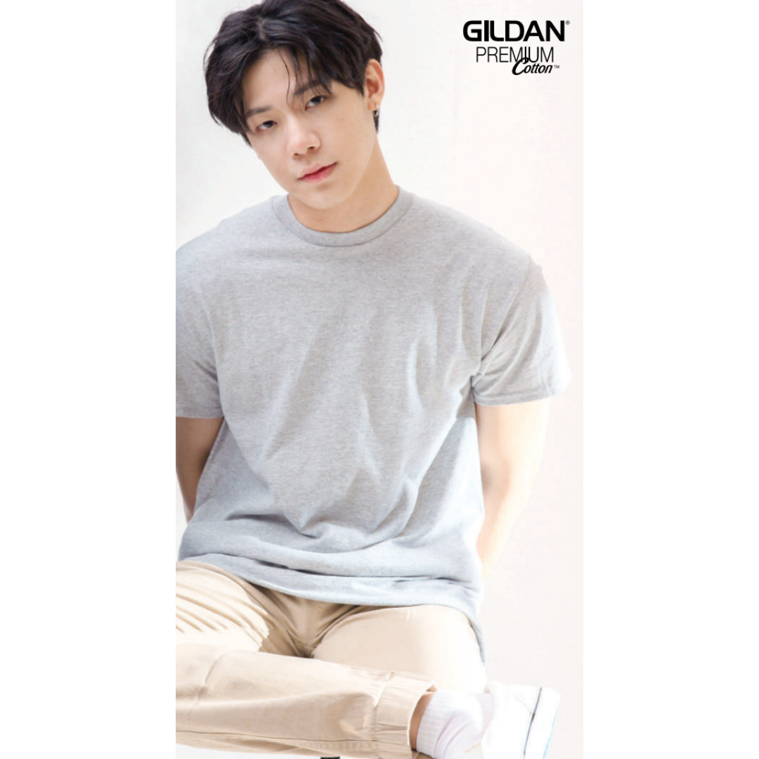 Gildan Premium Cotton 76000 | Adult Round Neck T-Shirt | 180gsm Ring-Spun Cotton | Military Green - Image 4