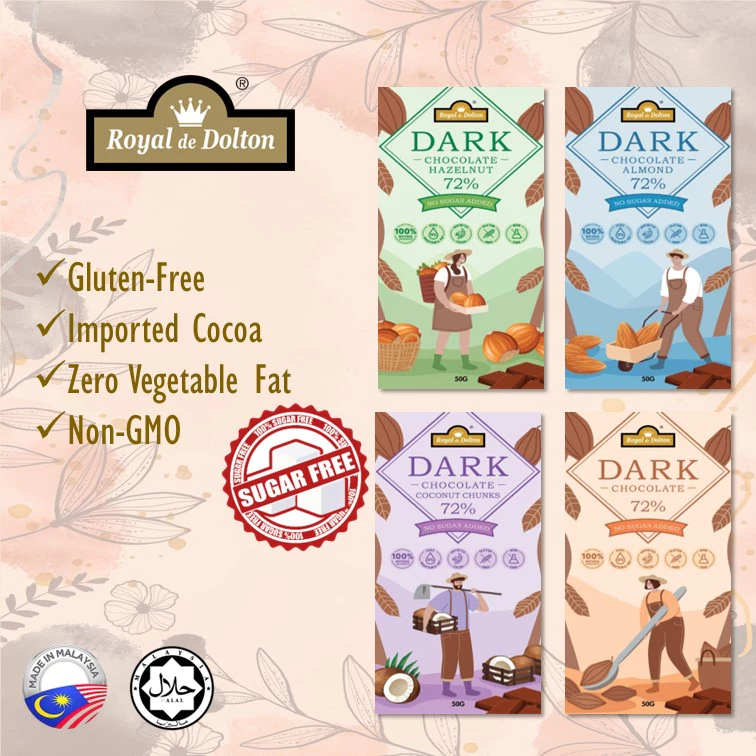 Sugar Free 72% Dark Chocolate With Desicated Coconut (50g)