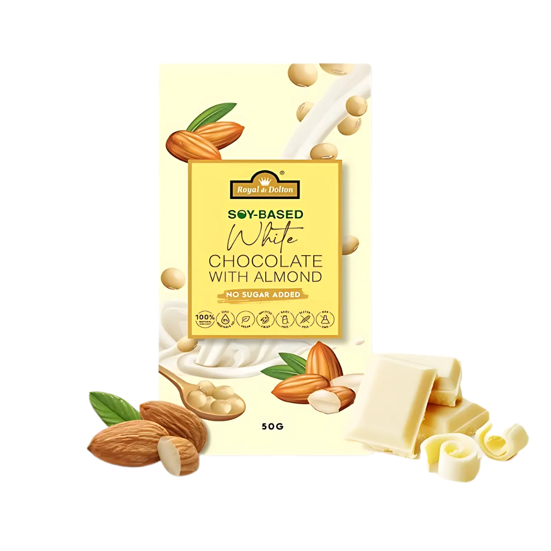 Soy-Based White Chocolate With Almond Nut (50g)