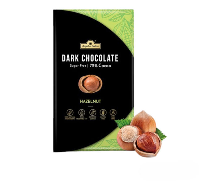 Sugar Free 72% Dark Chocolate With Hazelnut (90g)