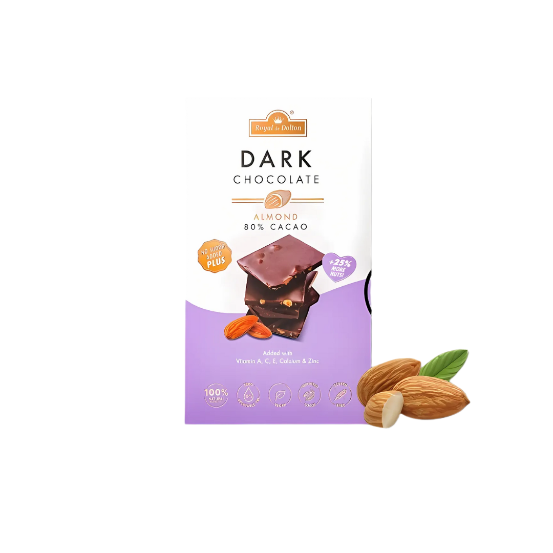 Sugar Free Plus 80% Dark Chocolate With Almond Nut (With Premix Vitamin) (80g)