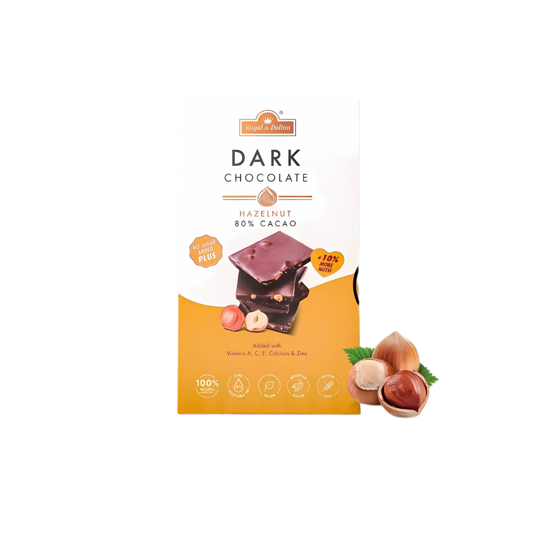 Sugar Free Plus 80% Dark Chocolate With Hazelnut (With Premix Vitamin) (80g)