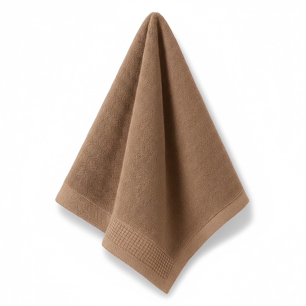 LOOM+ Pure Cotton Towel with Drawstring Pouch 3 (740x340) - 100g Brown - Image 2