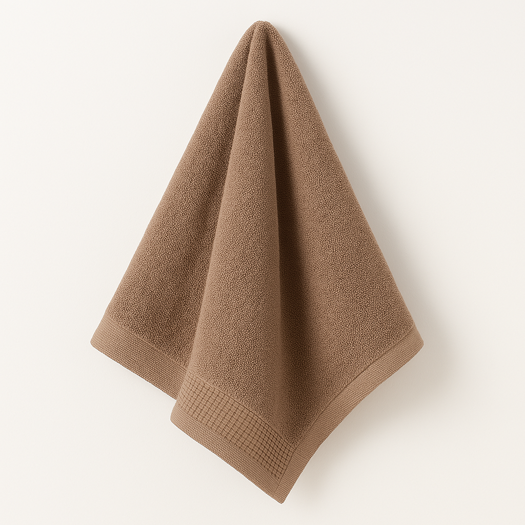 LOOM+ Pure Cotton Towel with Drawstring Pouch 3 (740x340) - 100g Brown - Image 3