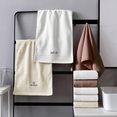 LOOM+ Pure Cotton Towel with Drawstring Pouch 3 (740x340) - 100g Brown - Image 5