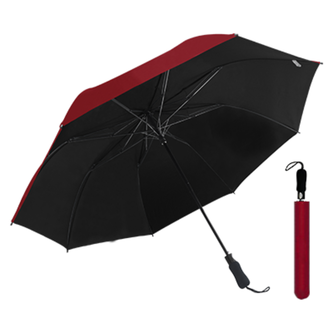 27″ Auto-Open Premium Black Coated Umbrella - Red - Image 5