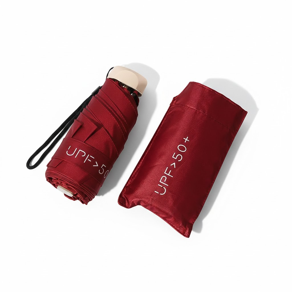 KAIRO Ultra-Light Mini Umbrella - UPF50+ Five-Fold - Red