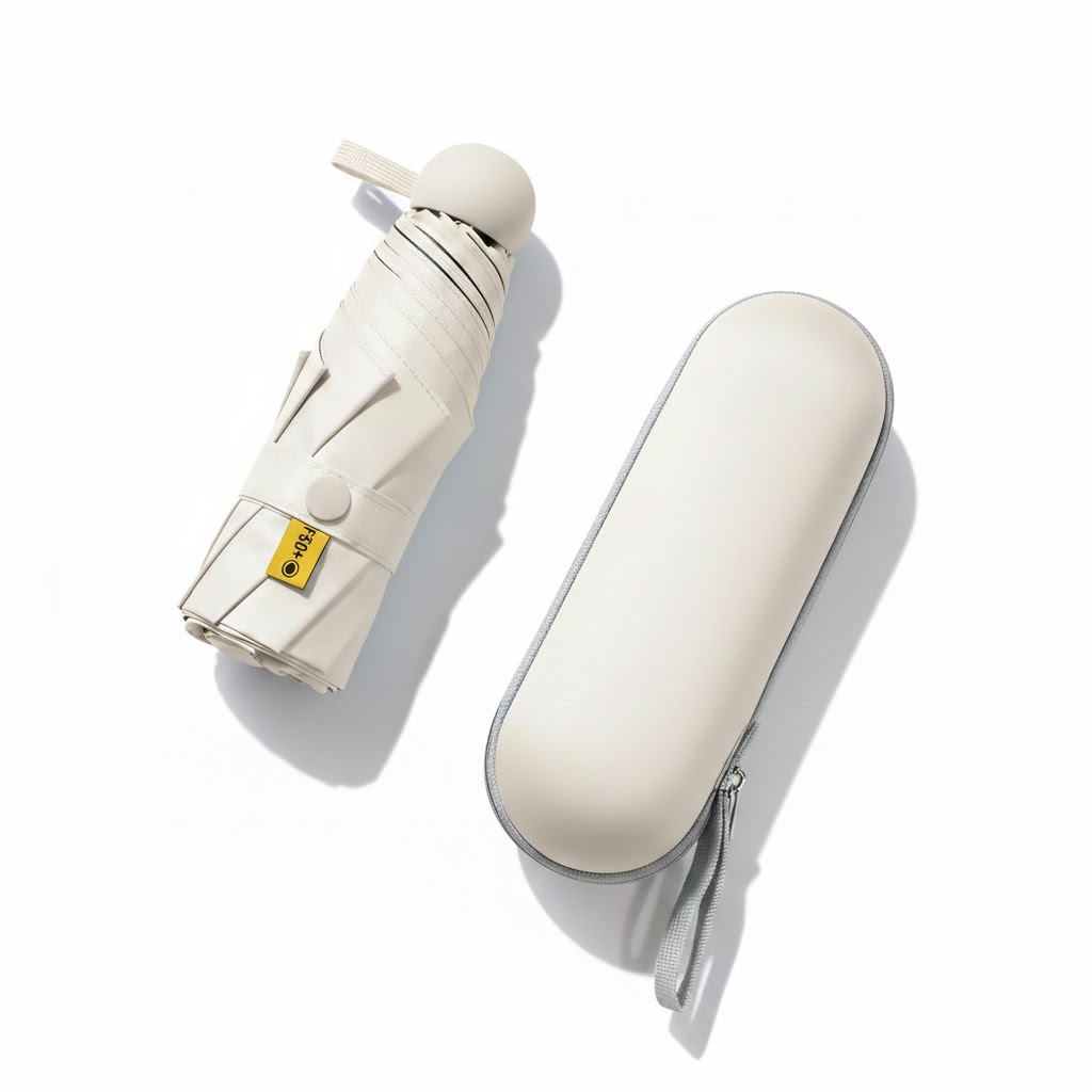 UVella Capsule Mini Umbrella - Khaki White