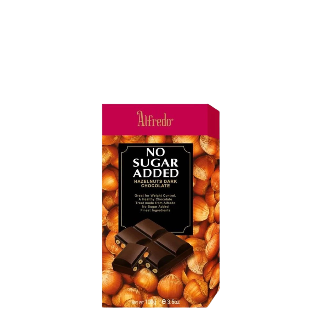 Alfredo Sugar-Free Hazelnut Dark Chocolate Bar 100G