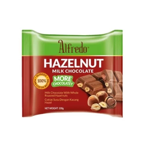 Alfredo Hazelnut Milk Chocolate Bar 100G