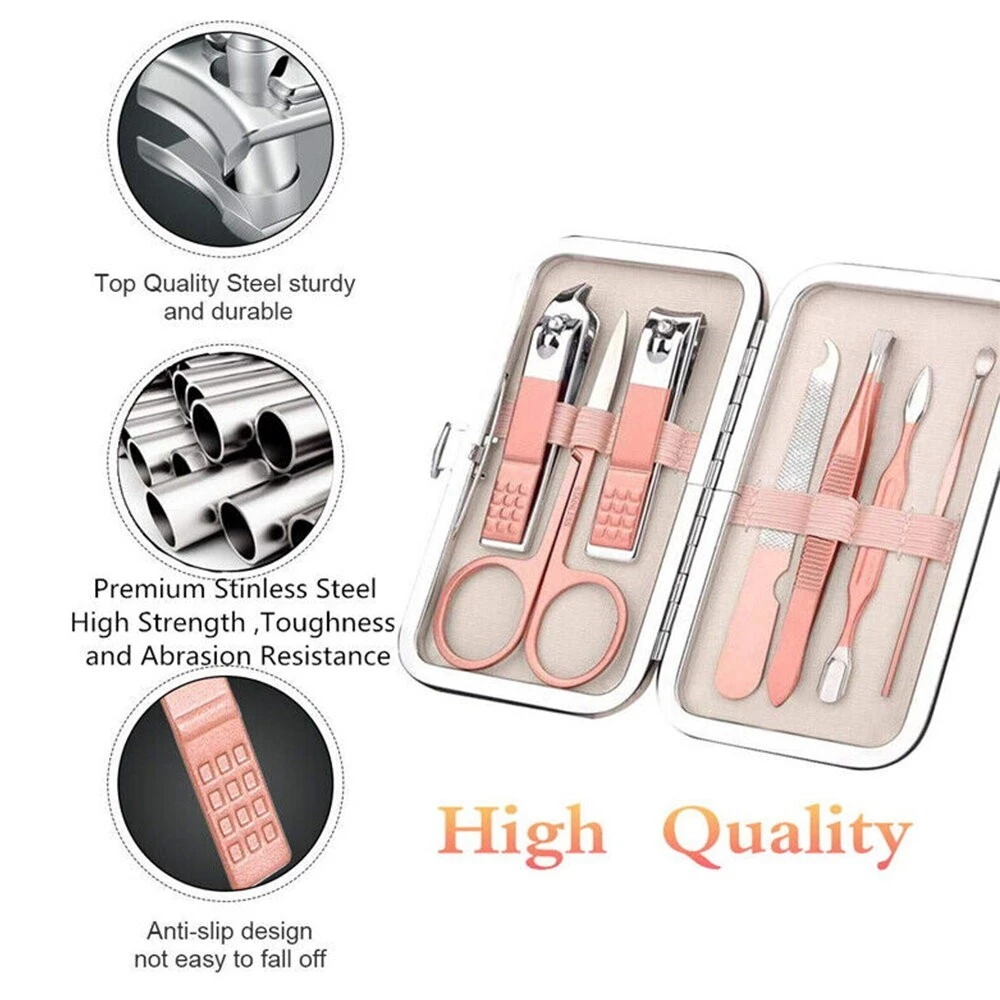 Multifunctional Rose Gold Manicure Set 7pcs