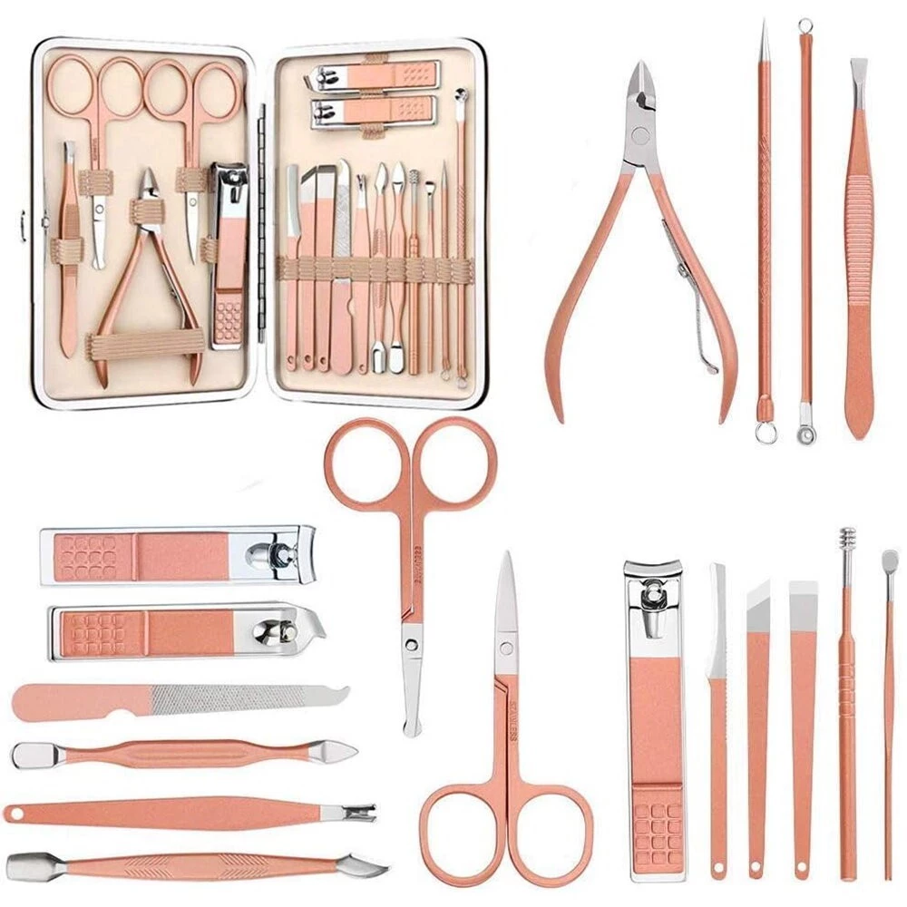 Multifunctional Rose Gold Manicure Set 18pcs