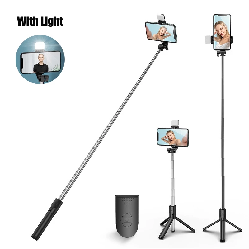 SNAPR Tripod Selfie Stick with Light Black