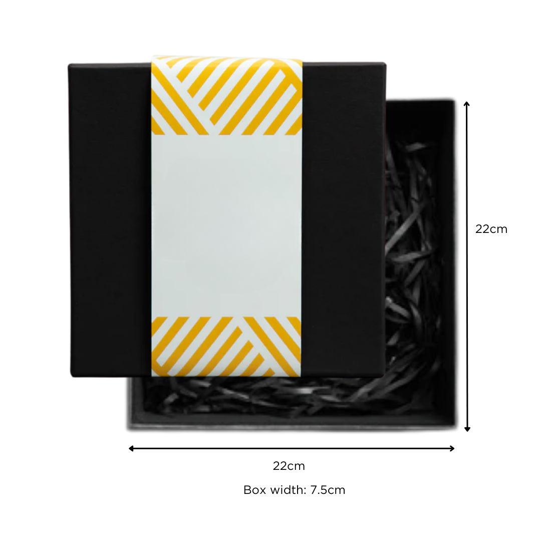 Matte Black Square Artcard Box with Sleeve (22cm x 22cm x 12cm)