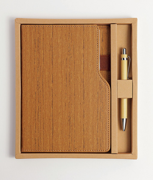 TIMBER Notebook Pen Gift Set Brown