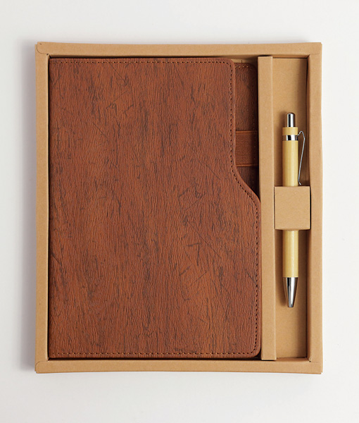 TIMBER Notebook Pen Gift Set Dark Brown