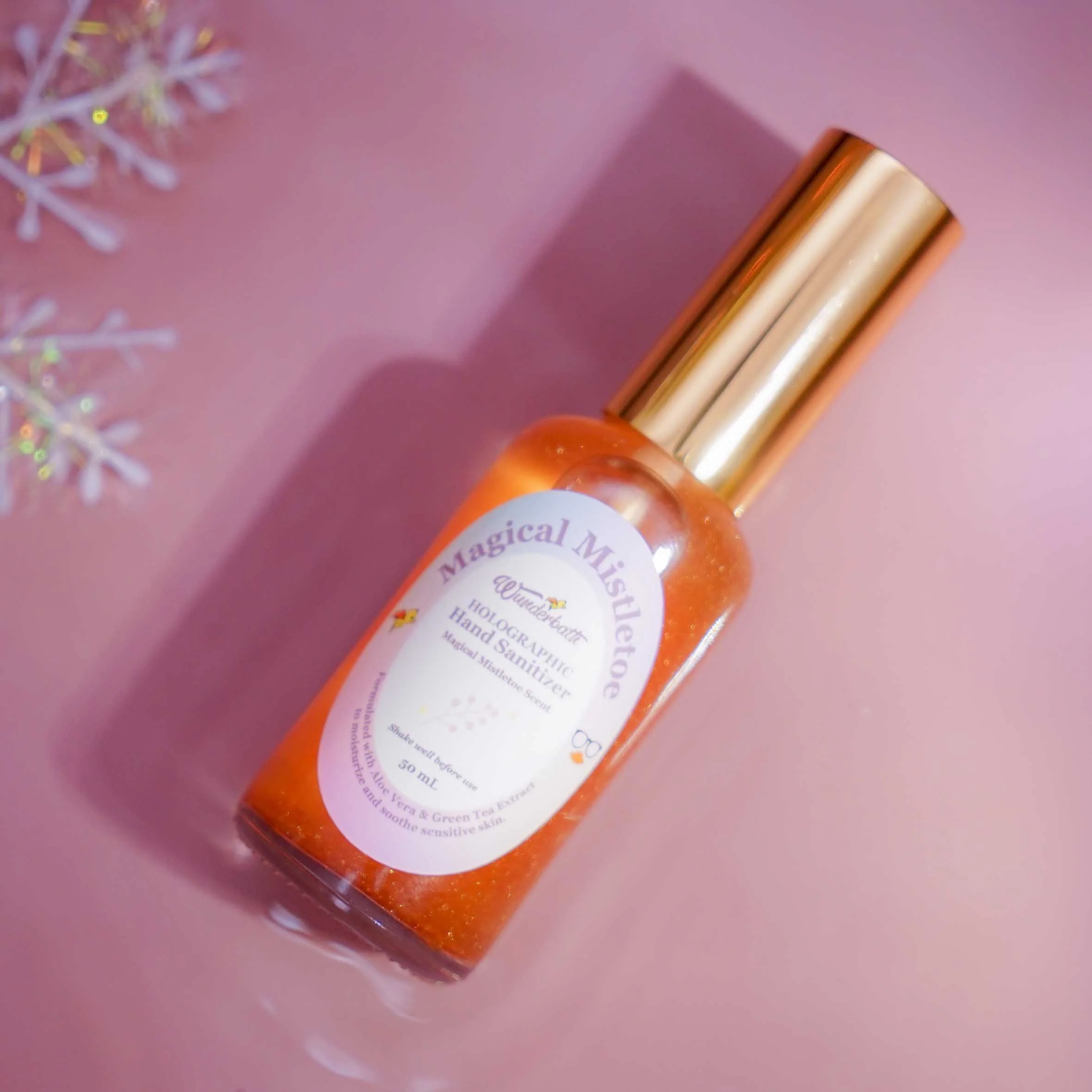 WUNDERBATH Magical Mistletoe Holographic Hand Sanitizer